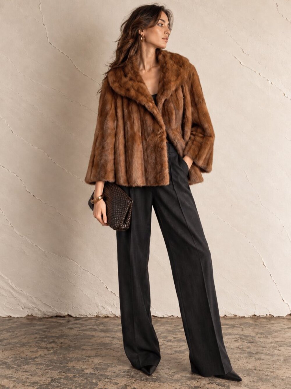 Vintage Mid Century Real Fur Coat